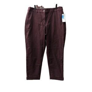 WILDFANG The Essential Trouser Burgundy Tapered Leg Pants- Size 10 NWT